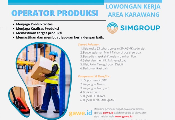 Lowongan kerja pabrik di bandung untuk operator produksi