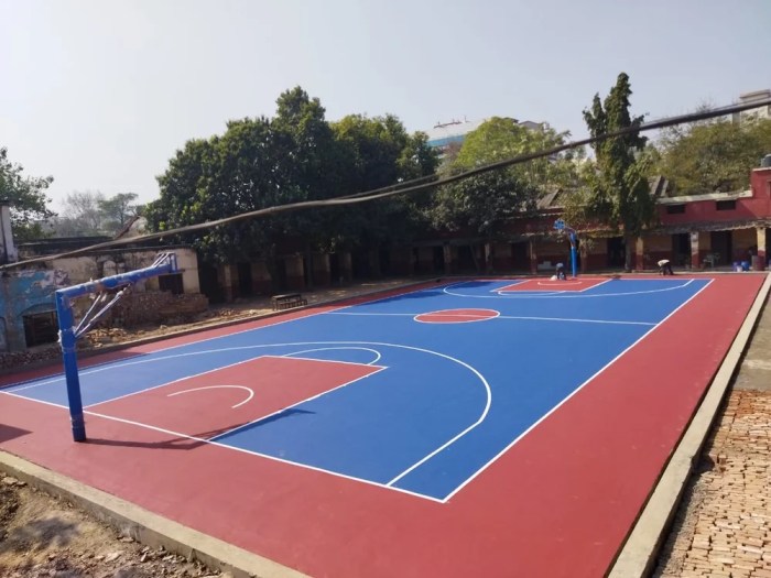Rubber Outdoor Basketball Court Flooring, For Bashket Ball at Rs 45/sq ... Lantai lapangan basket outdoor murah